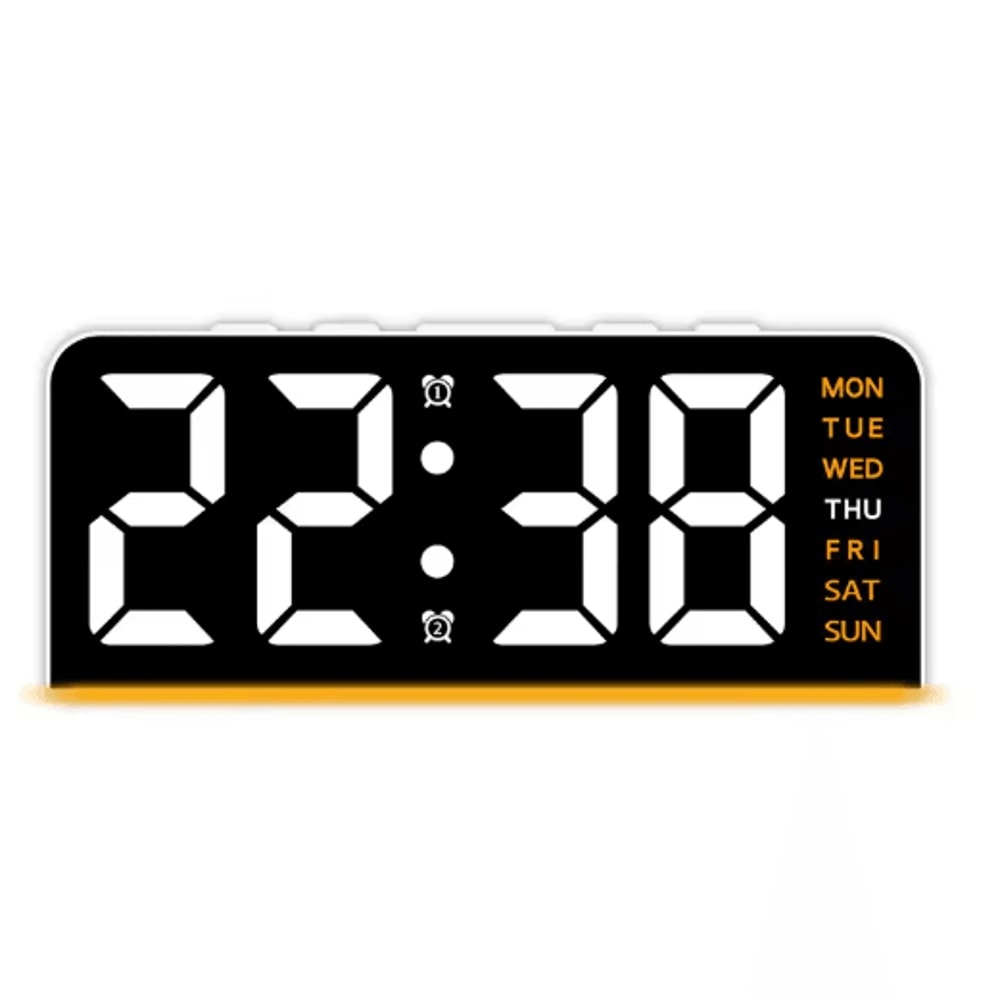 LED Digital Alarm Clock With Temperature Display Modern Bedside Clock With Night Light Snooze 1