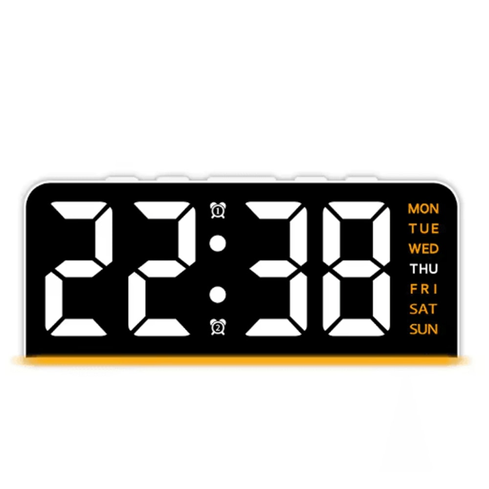 LED Digital Alarm Clock With Temperature Display Modern Bedside Clock With Night Light Snooze 2