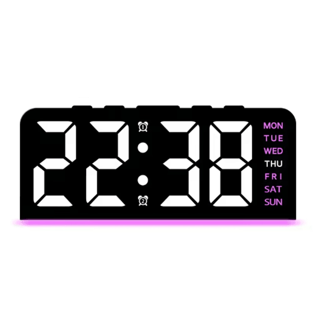 LED Digital Alarm Clock With Temperature Display Modern Bedside Clock With Night Light Snooze 3
