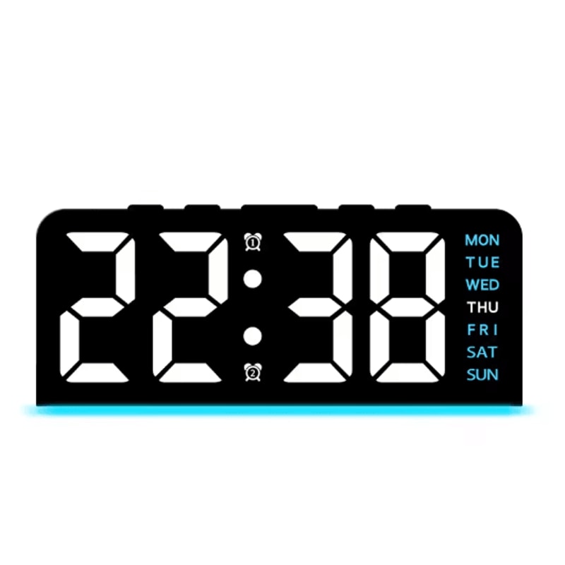 LED Digital Alarm Clock With Temperature Display Modern Bedside Clock With Night Light Snooze 7