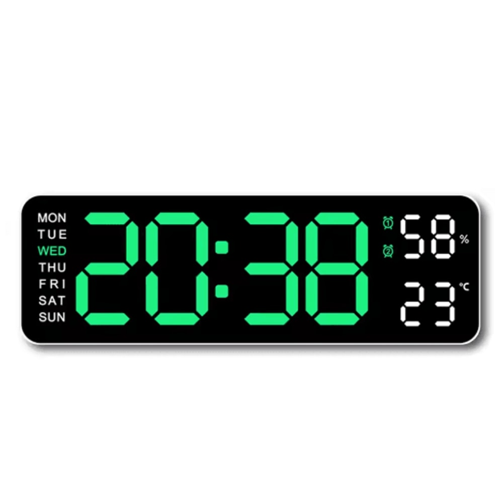 SmartView Large Digital Wall Clock With Temperature Humidity Display 3