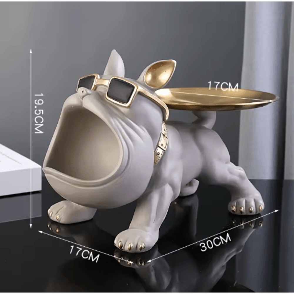 ChicGuard Bulldog Figurine Storage Box Decorative Dog Statue Organizer 3
