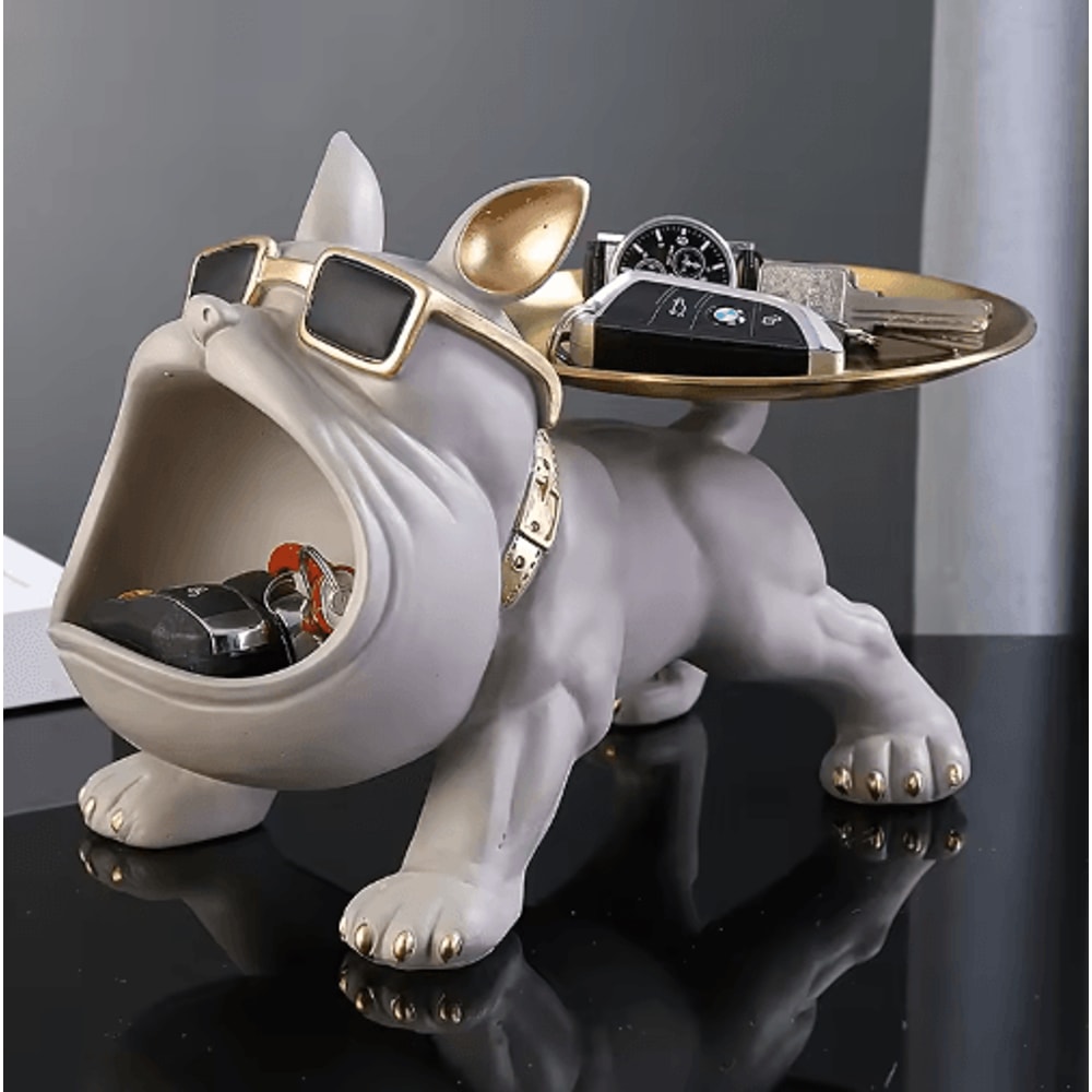 ChicGuard Bulldog Figurine Storage Box Decorative Dog Statue Organizer 7
