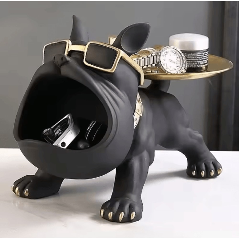 ChicGuard Bulldog Figurine Storage Box Decorative Dog Statue Organizer 0
