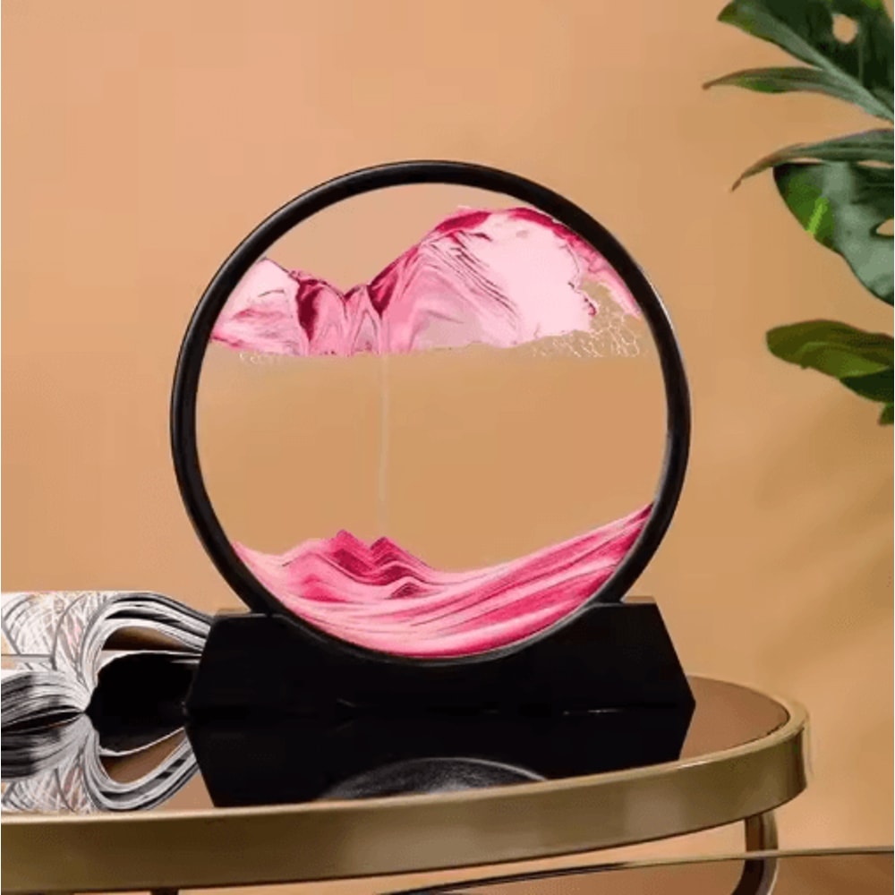 OceanFlow 3D Moving Sand Art Picture Round Glass Sandscape Decor 1