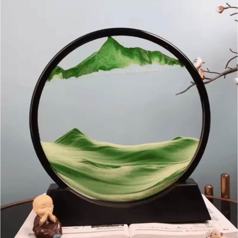 OceanFlow 3D Moving Sand Art Picture Round Glass Sandscape Decor 5