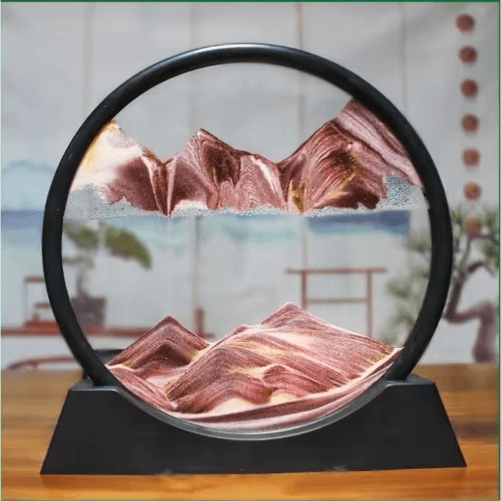 OceanFlow 3D Moving Sand Art Picture Round Glass Sandscape Decor 8