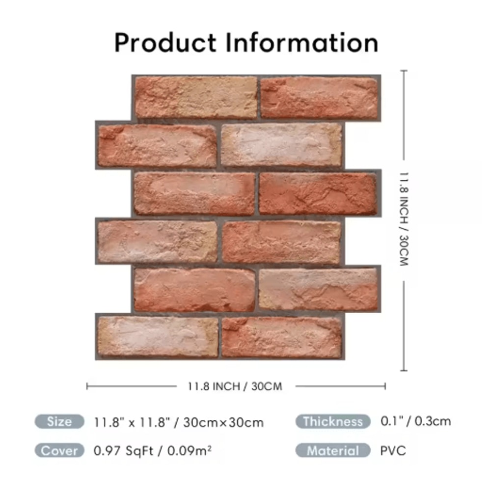 FlexiDecor 3D Wall Stickers Set Peel And Stick PVC Wall Panels 10PCS 1