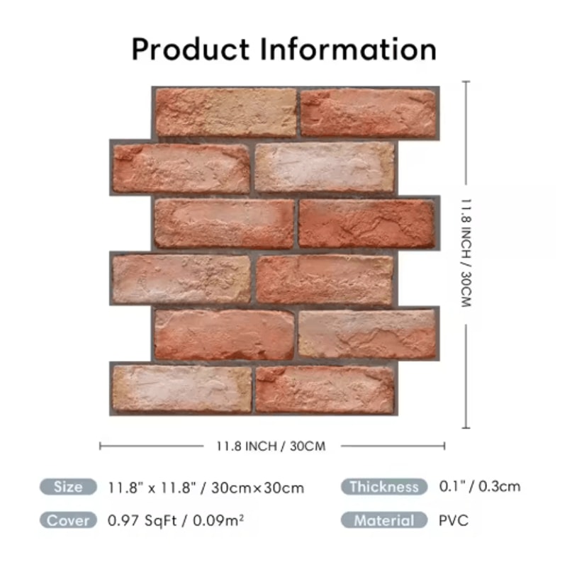 FlexiDecor 3D Wall Stickers Set Peel And Stick PVC Wall Panels 10PCS 1