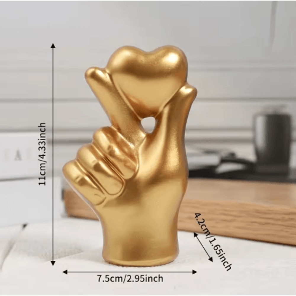 AmoraTouch Resin Love Gesture Ornament Romantic Modern Desktop Decor 4