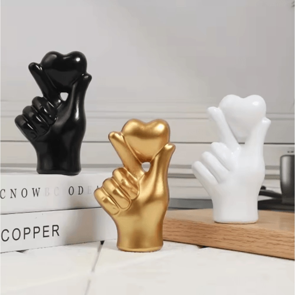 AmoraTouch Resin Love Gesture Ornament Romantic Modern Desktop Decor 0