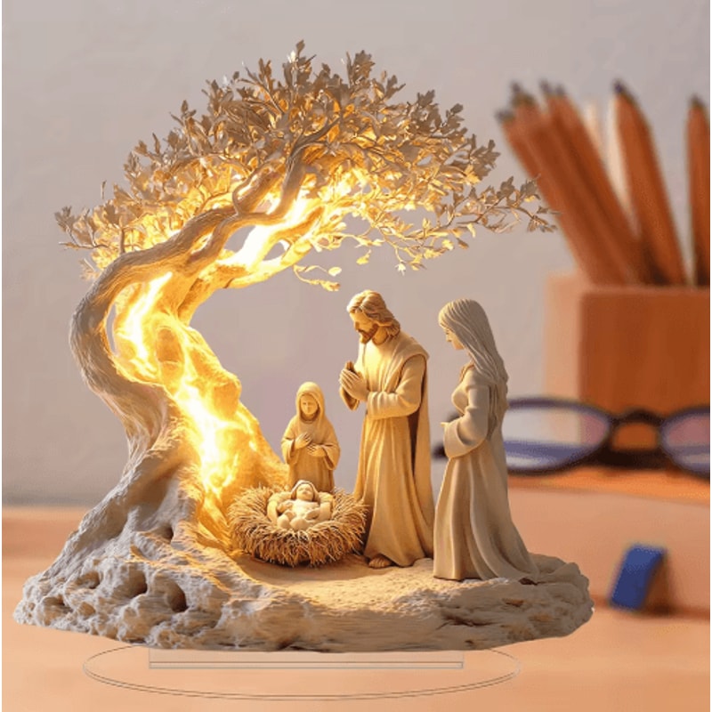 LifeRoots Acrylic Tree Of Life Family Decor Newborn Keepsake Desktop Ornament 0