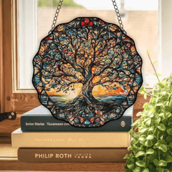 sunglow tree of life acrylic wall hanging – round decorative welcome sign