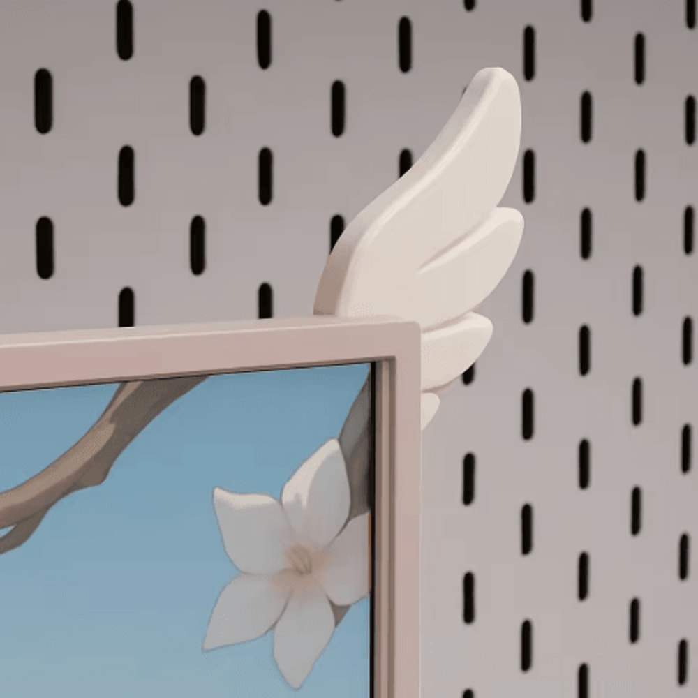 WingGlow 3D Pink Monitor Wings Cute Gaming Setup Decor Accessories Pair 2