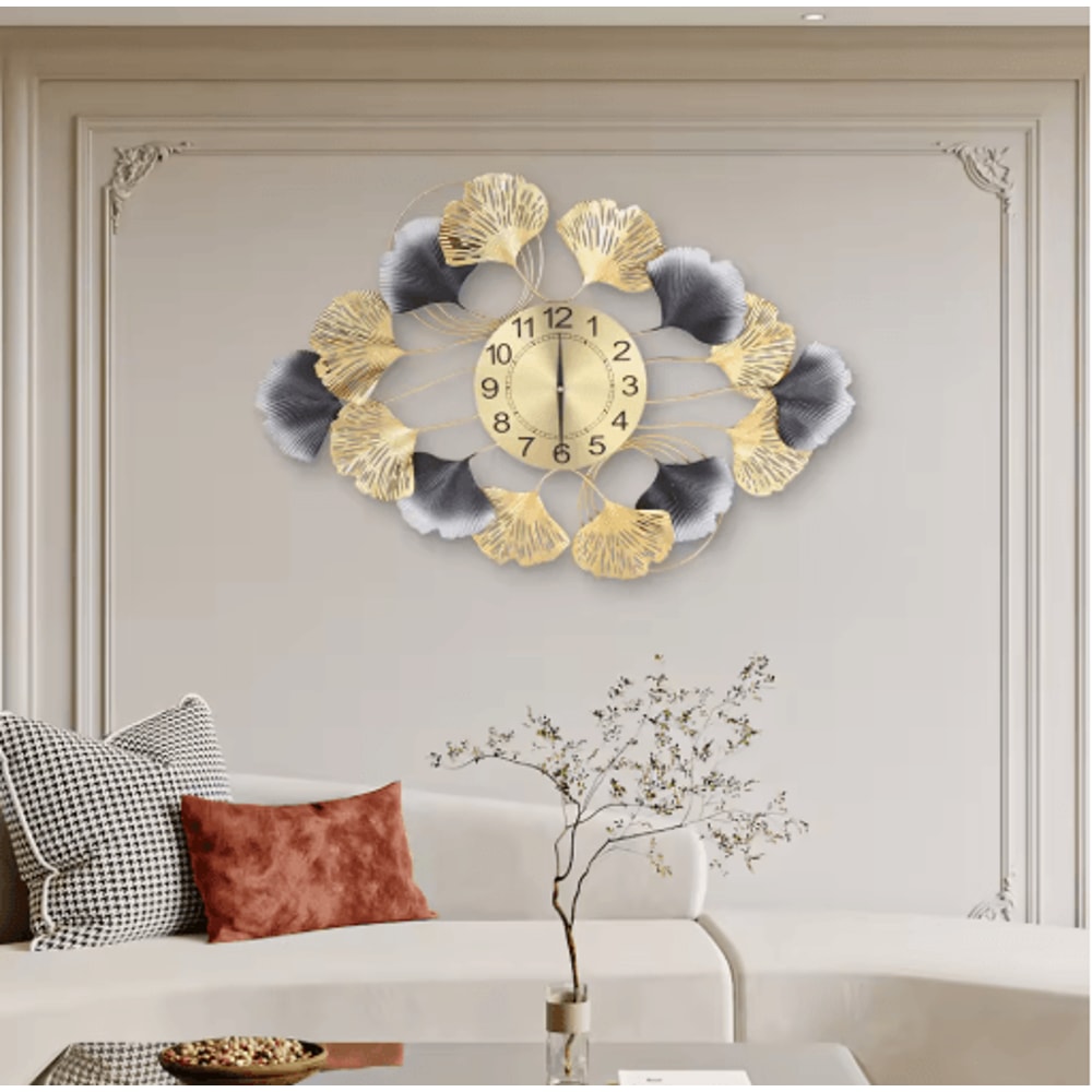 Aurelia Modern Luxury Gold Wall Clock Large Decorative Living Room Statement Piece 4