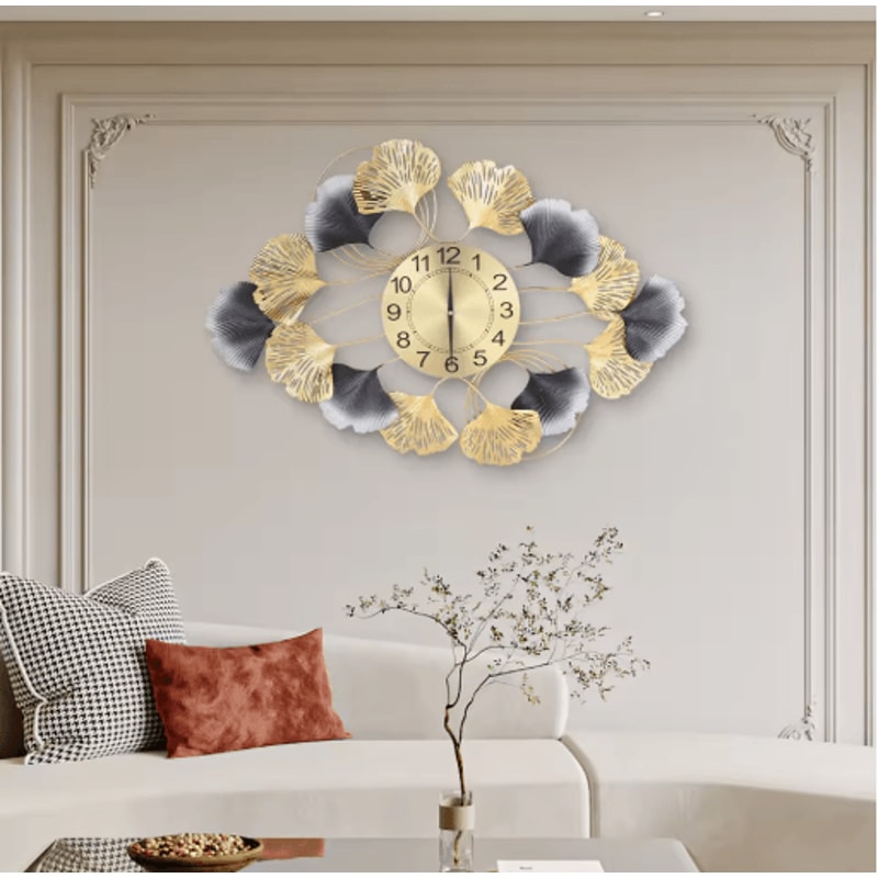 Aurelia Modern Luxury Gold Wall Clock Large Decorative Living Room Statement Piece 4