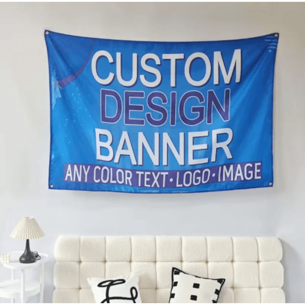 PrintFlex Custom Polyester Banner Personalized Indoor Outdoor Banner With Grommets 0