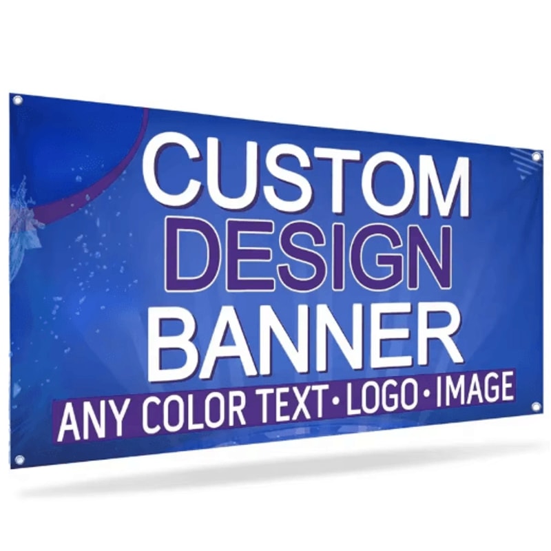 PrintFlex Custom Polyester Banner Personalized Indoor Outdoor Banner With Grommets 0