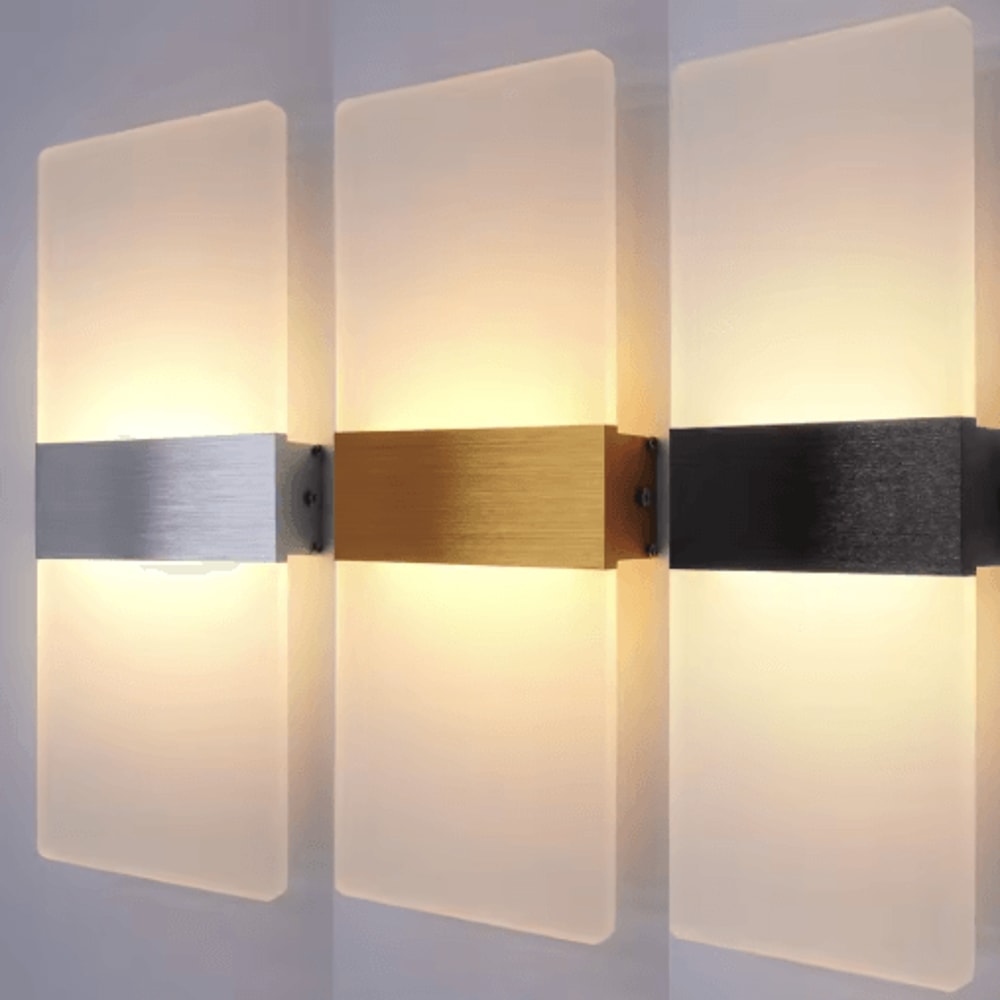LumiEdge Modern LED Wall Lamp Minimalist Aluminum Acrylic Wall Sconce 6