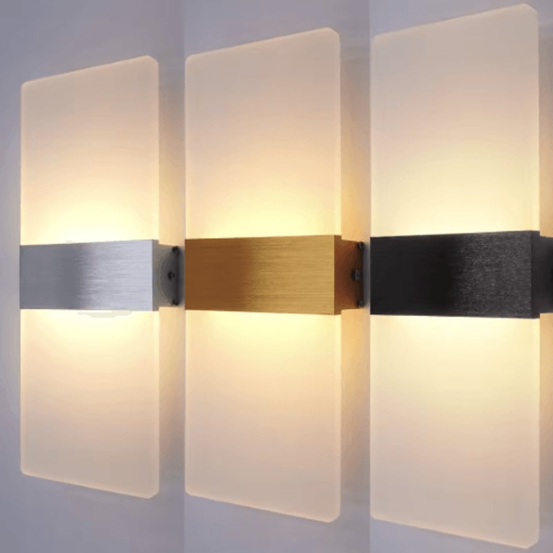 LumiEdge Modern LED Wall Lamp Minimalist Aluminum Acrylic Wall Sconce 6