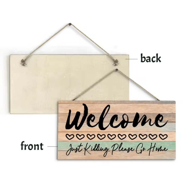WarmNest Rustic Welcome Wood Sign Farmhouse Wall Hanging Door Decor 1