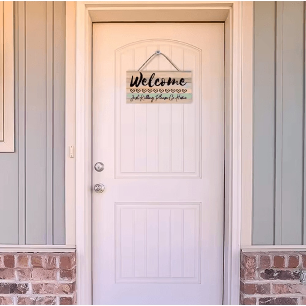 WarmNest Rustic Welcome Wood Sign Farmhouse Wall Hanging Door Decor 4