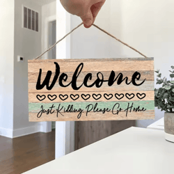 warmnest rustic welcome wood sign – farmhouse wall hanging door decor