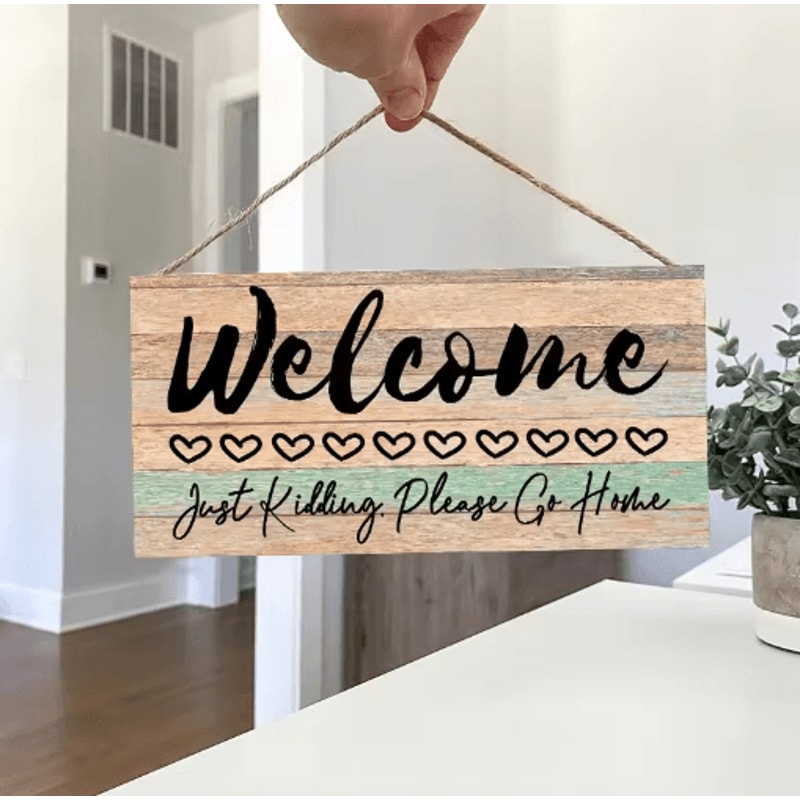 WarmNest Rustic Welcome Wood Sign Farmhouse Wall Hanging Door Decor 0