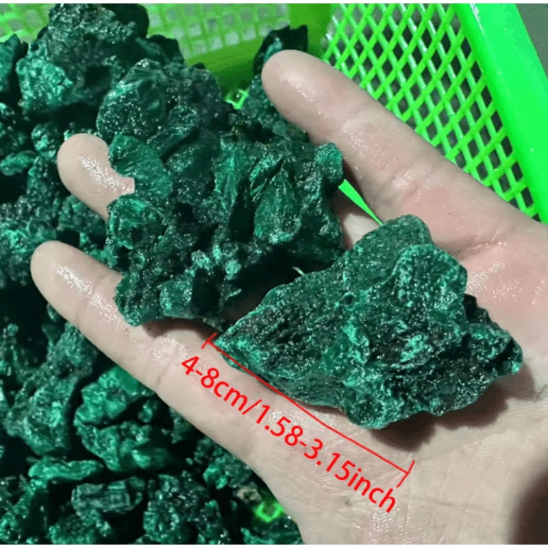 VerdantAura Raw Malachite Crystal Natural Green Stone Decor Healing Specimen 6