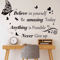 InspireBloom Motivational Wall Stickers Positive Quote Butterfly Peel And Stick Decor 1