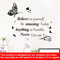 InspireBloom Motivational Wall Stickers Positive Quote Butterfly Peel And Stick Decor 5