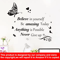 InspireBloom Motivational Wall Stickers Positive Quote Butterfly Peel And Stick Decor 5