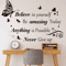 InspireBloom Motivational Wall Stickers Positive Quote Butterfly Peel And Stick Decor 0