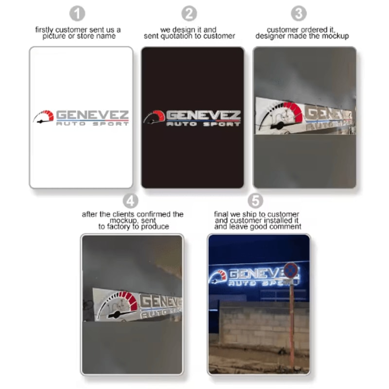 LumiBrand Custom LED Logo Sign Backlit Metal Business Wall Sign Waterproof 2