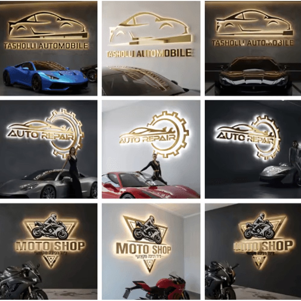 LumiBrand Custom LED Logo Sign Backlit Metal Business Wall Sign Waterproof 3