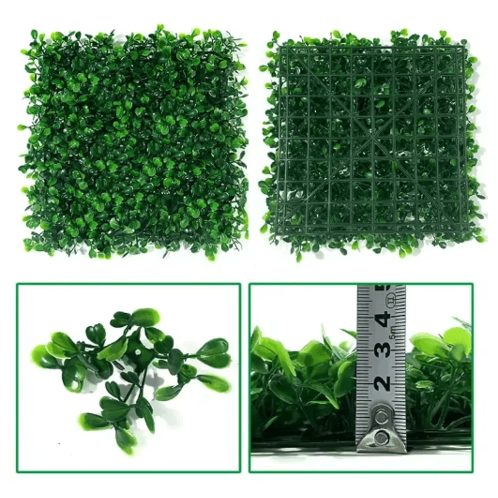 GreenShield Artificial Boxwood Wall Panels UV Resistant Greenery Privacy Fence 10PCS 4