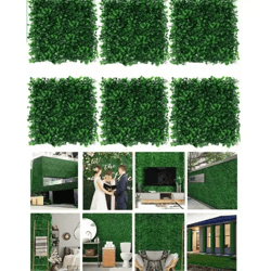 greenshield artificial boxwood wall panels – uv resistant greenery privacy fence (10pcs)