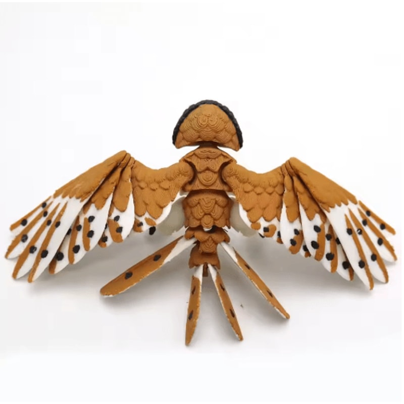 SkyFlex 3D Printed Eagle Figurine Movable Hawk Ornament Articulated Bird Decor 3