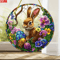 SpringGlow Easter Bunny Acrylic Window Hanging Floral Egg Decor Ornament 1