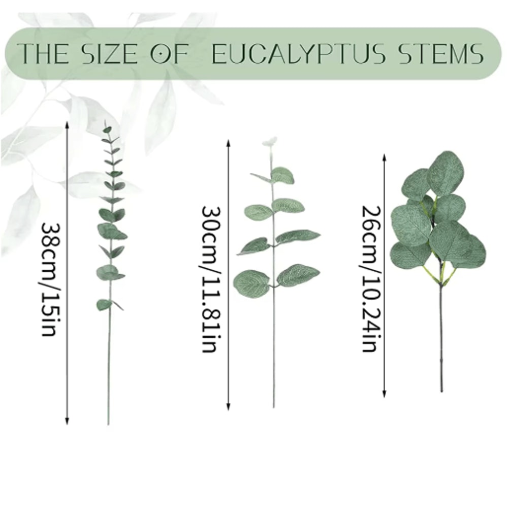 EverGreen Bulk Eucalyptus Stems Set Mixed Silver Dollar Artificial Leaves 3060120PCS 8