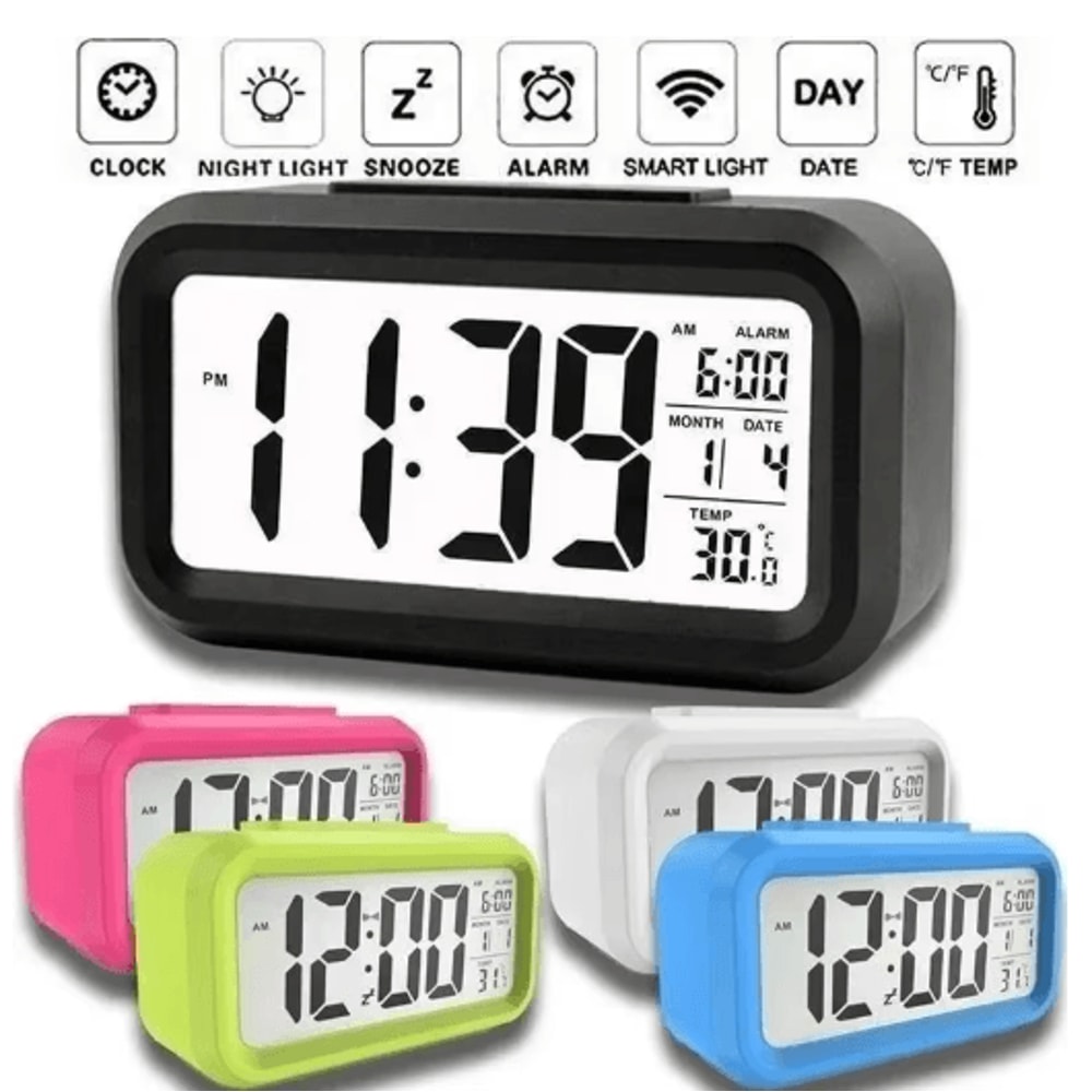 Time Glow LED Digital Alarm Clock Multi Function Backlit Calendar Desk Clock 0
