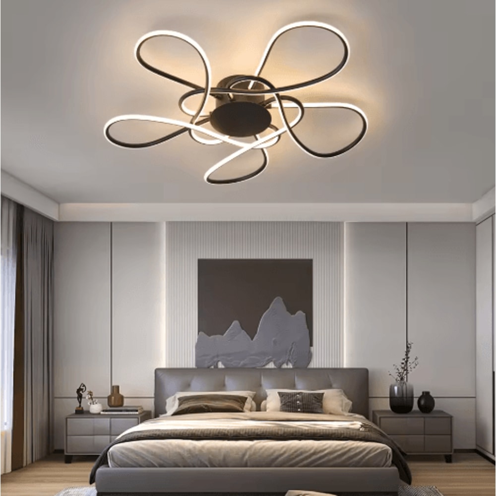 Modern LED Chandelier Ceiling Light Chrome Gold Luxury Fixture For Living Room 7