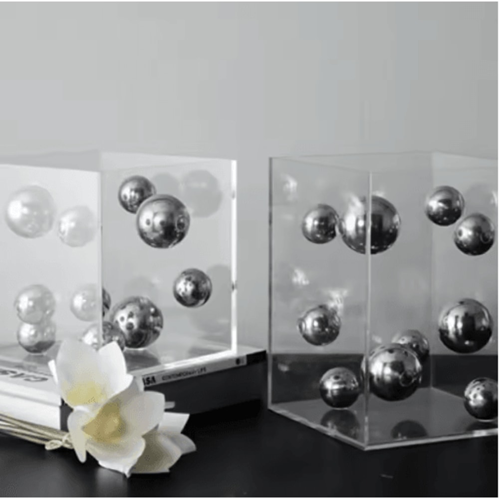 Modern Clear Acrylic Display Cube Decorative Square Cover For Home Styling 9