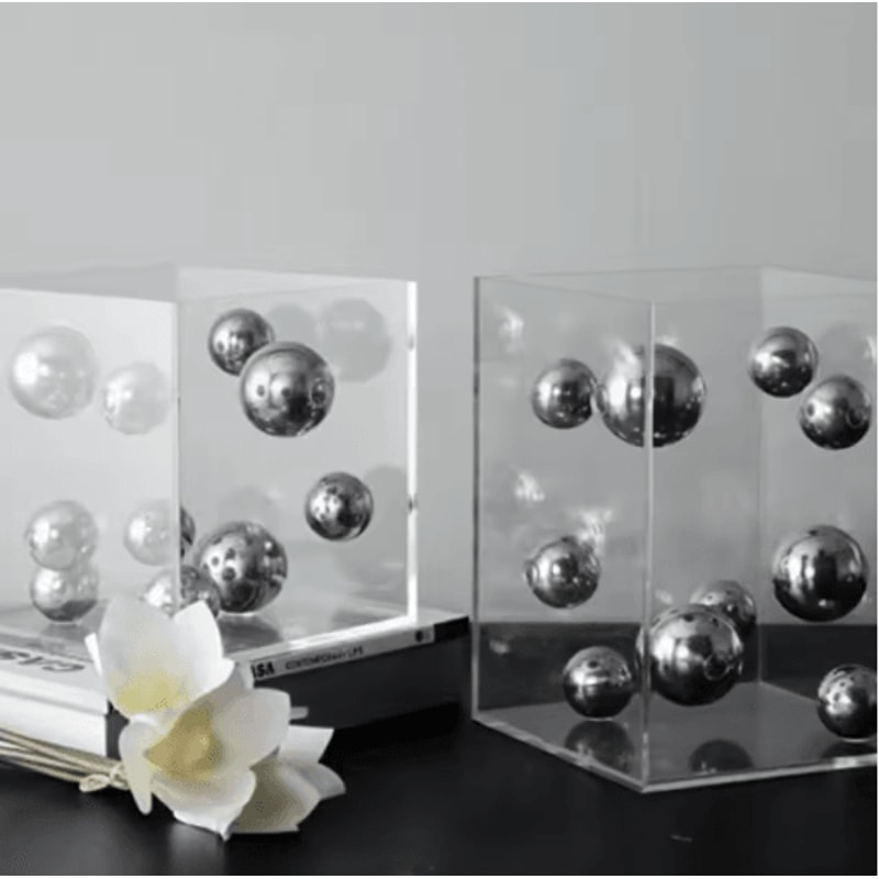 Modern Clear Acrylic Display Cube Decorative Square Cover For Home Styling 9