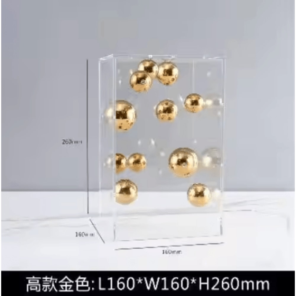 Modern Clear Acrylic Display Cube Decorative Square Cover For Home Styling 3