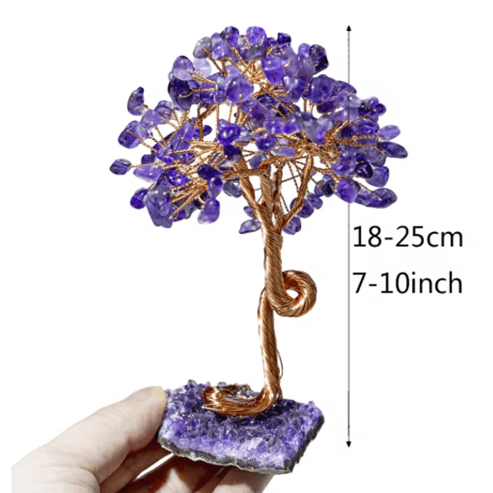Amethyst Crystal Tree Decor Handmade Healing Stone Bonsai For Home Desk 1