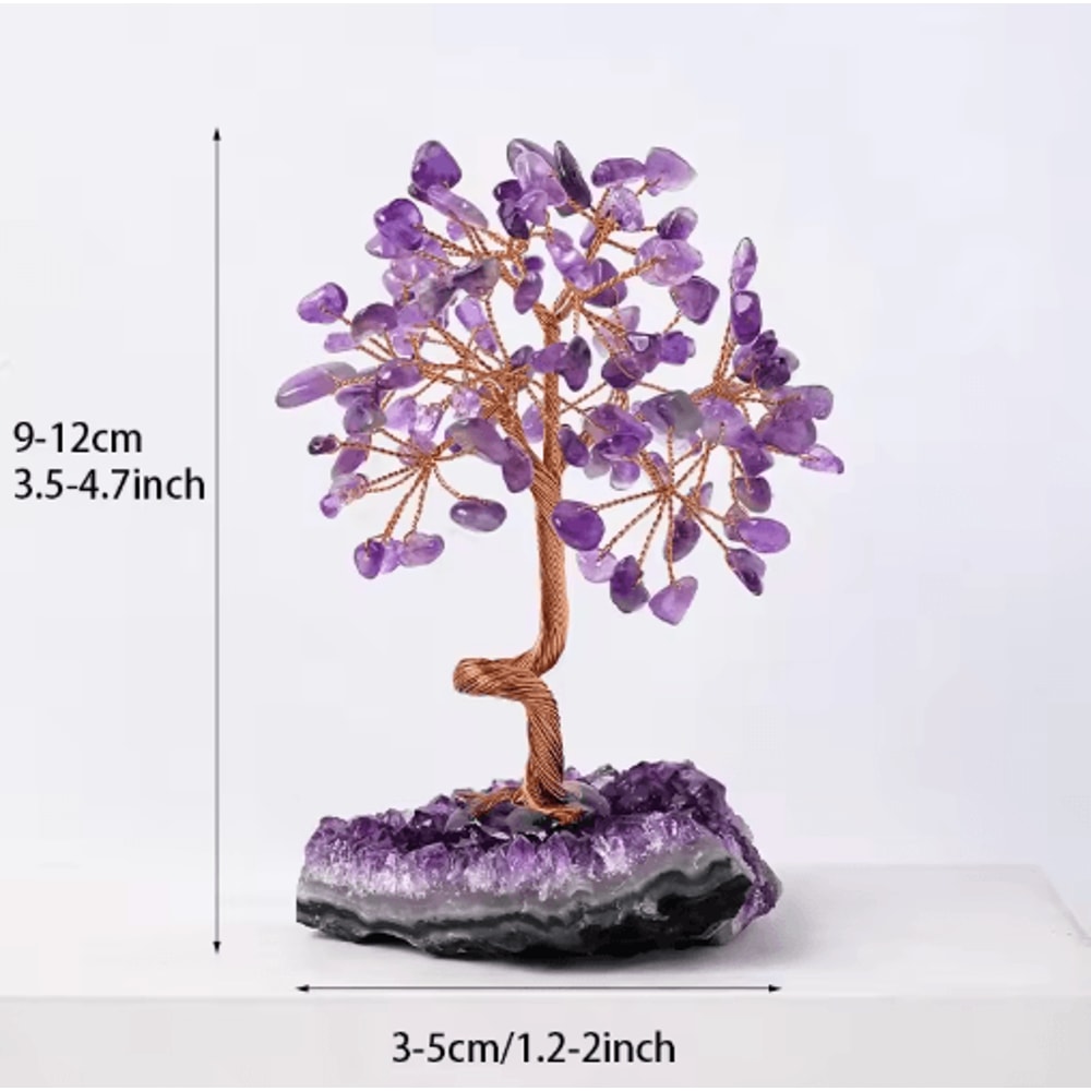 Amethyst Crystal Tree Decor Handmade Healing Stone Bonsai For Home Desk 2