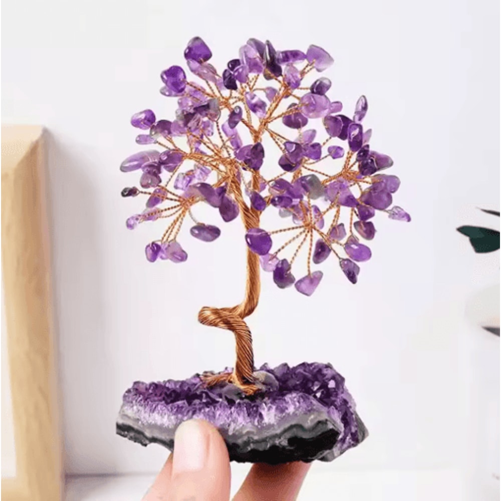 Amethyst Crystal Tree Decor Handmade Healing Stone Bonsai For Home Desk 3