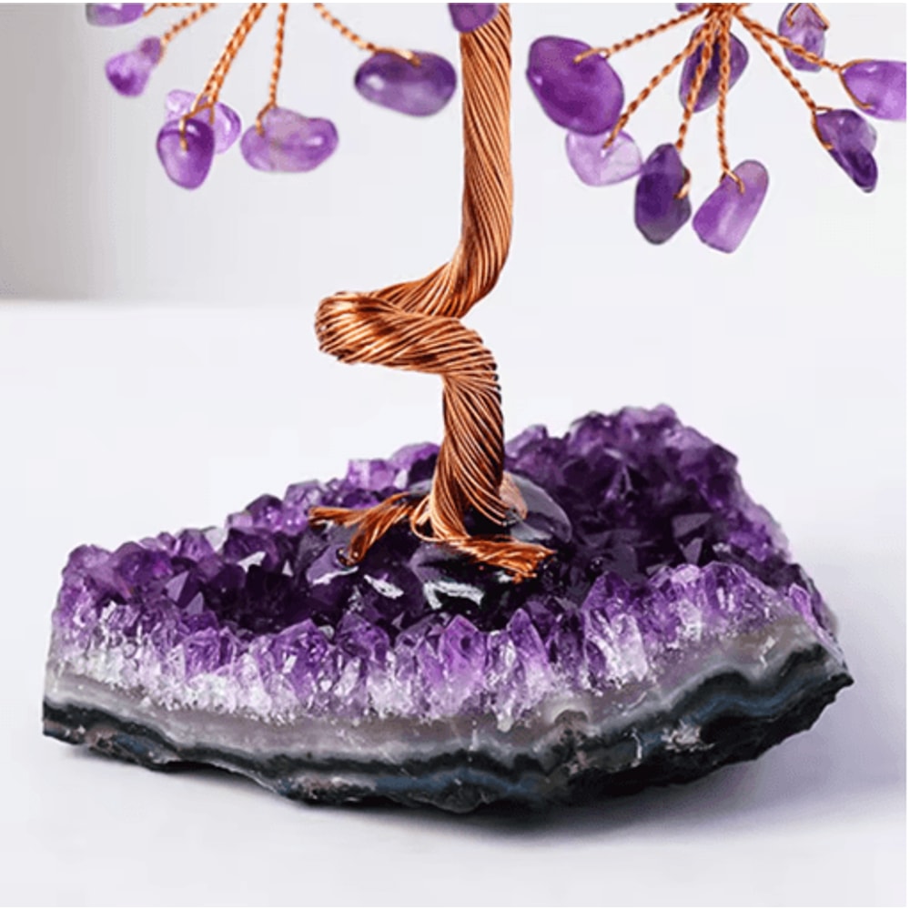 Amethyst Crystal Tree Decor Handmade Healing Stone Bonsai For Home Desk 4