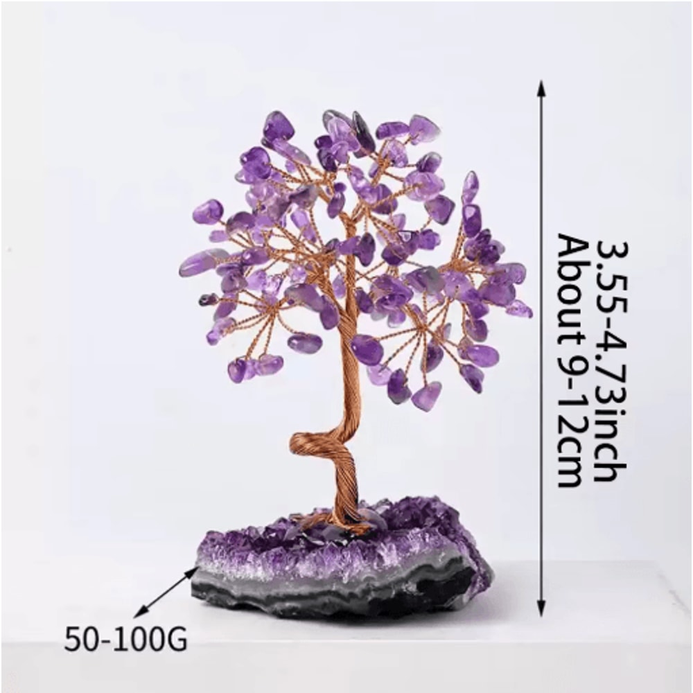Amethyst Crystal Tree Decor Handmade Healing Stone Bonsai For Home Desk 6